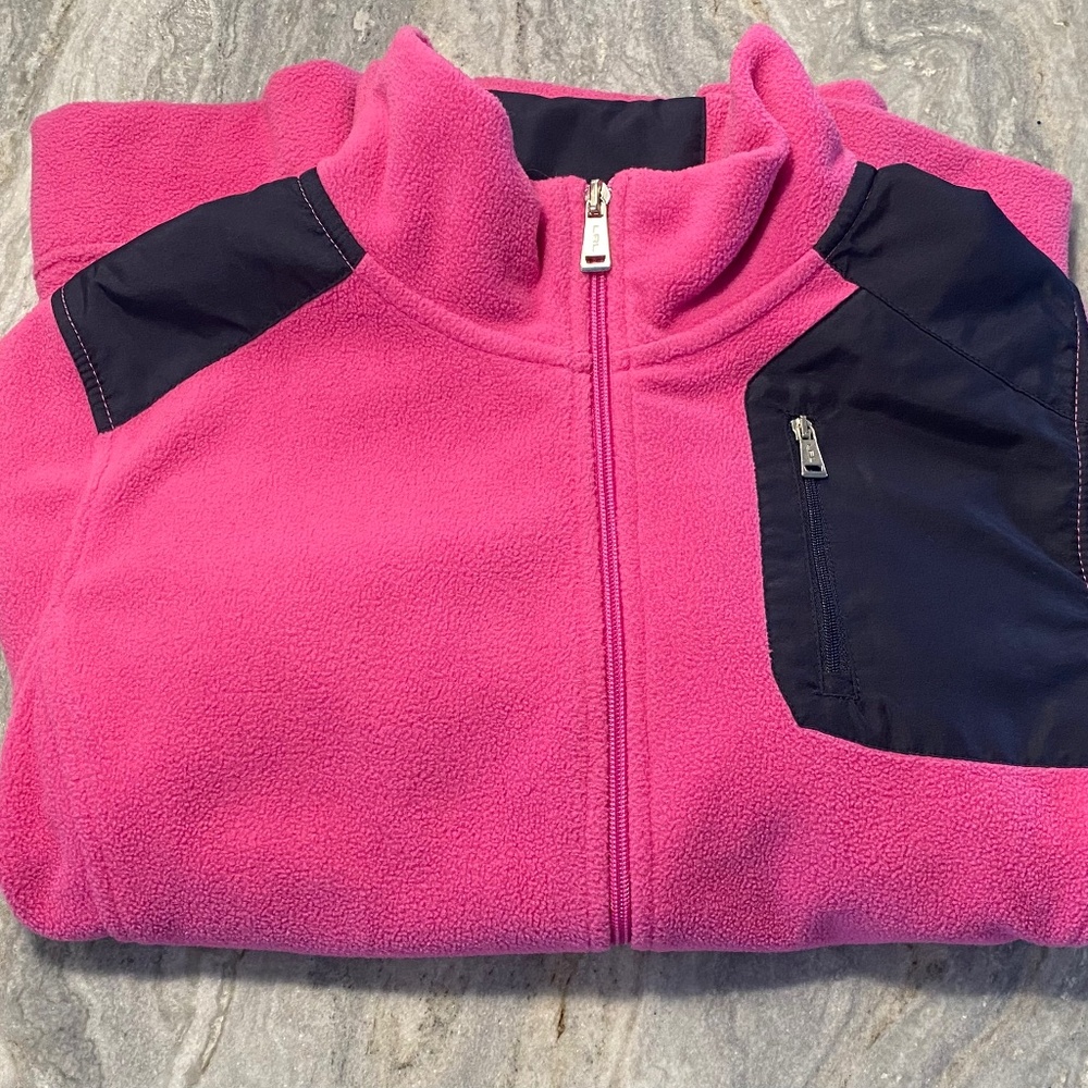Lauren Ralph Lauren Jacket Womens Large Pink Active Sherpa Fleece Coat Full Zip